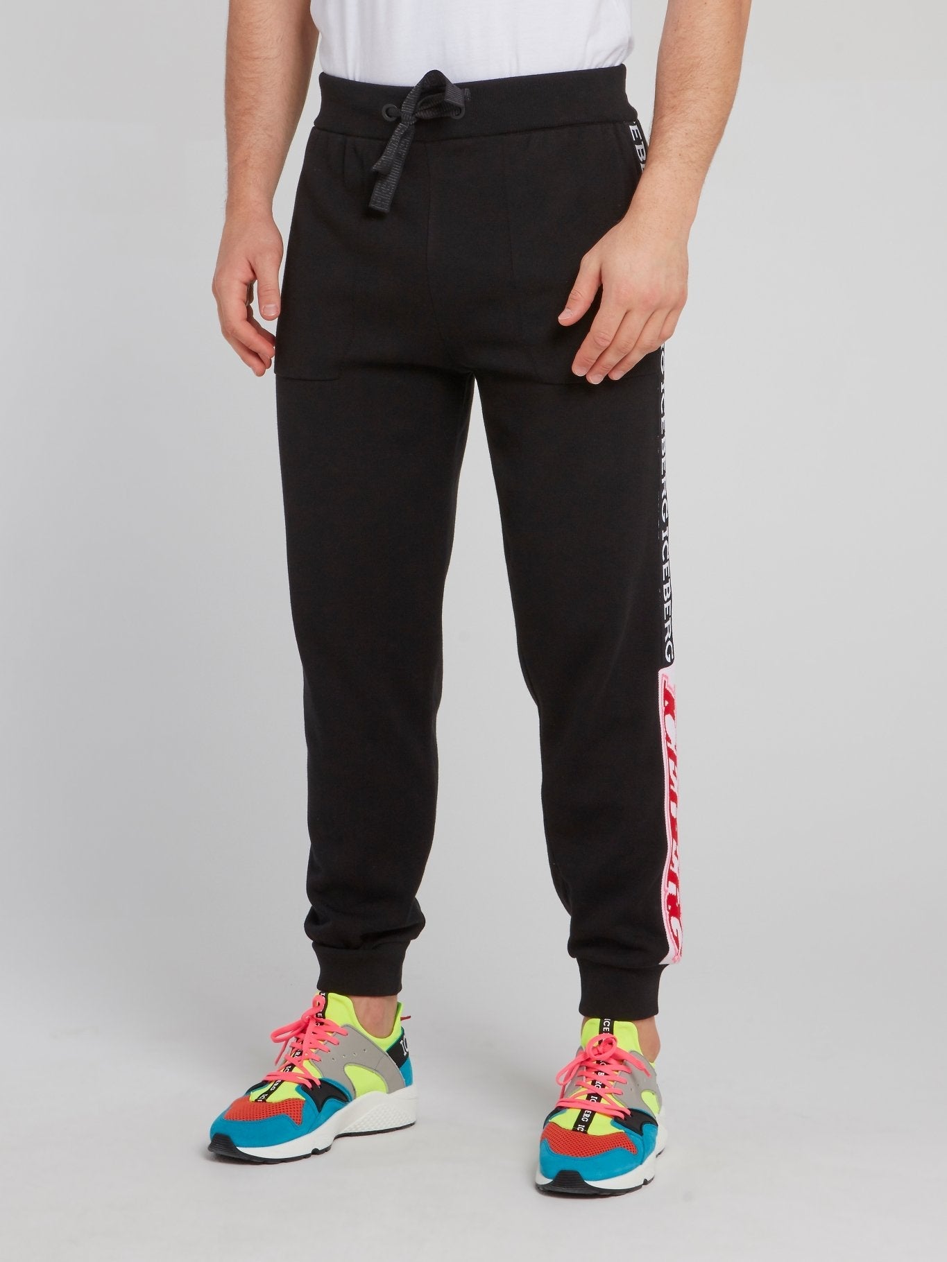 Black Logo Tape Knitted Track Pants