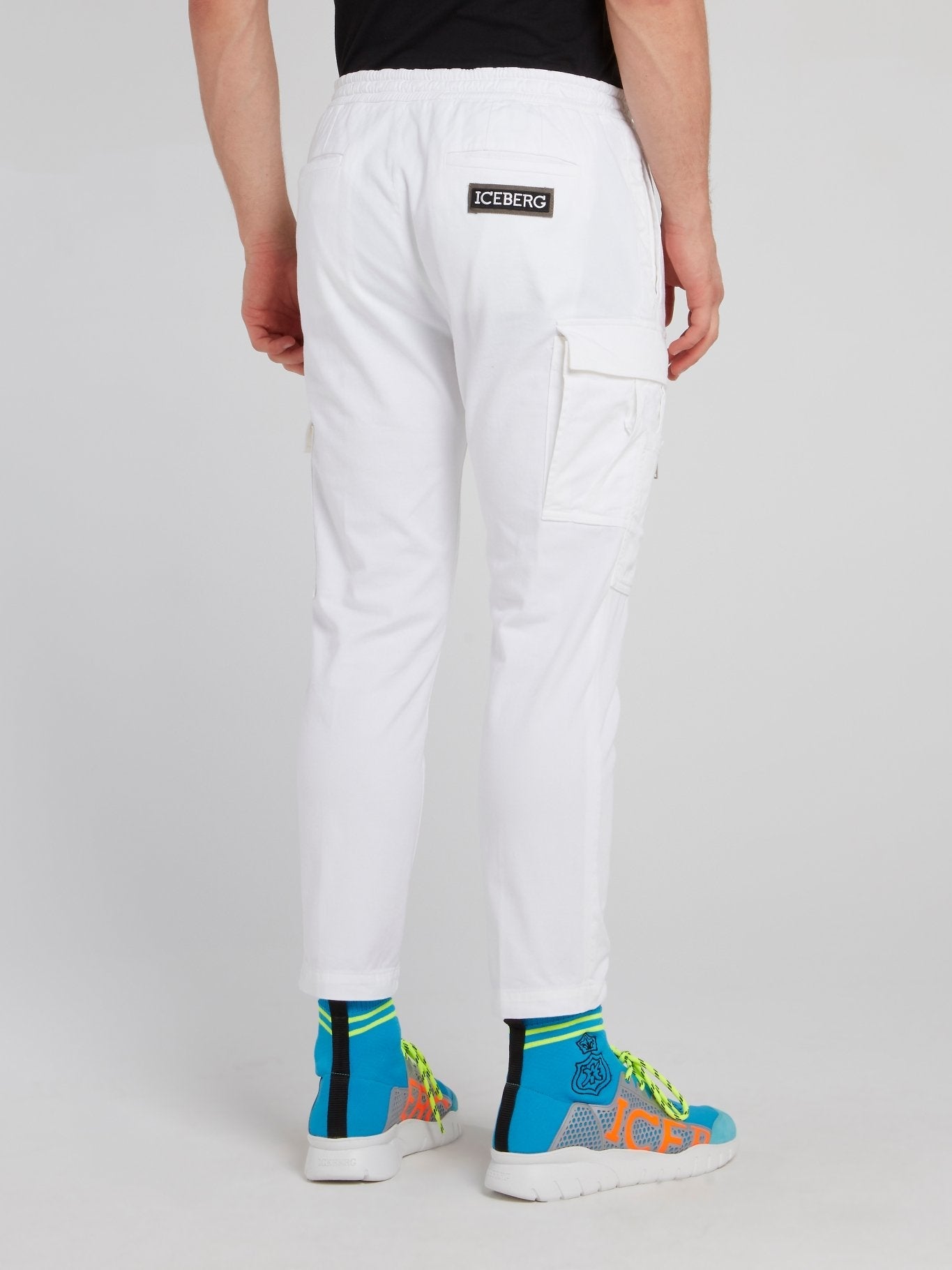 White Slim Fit Cropped Cargo Pants