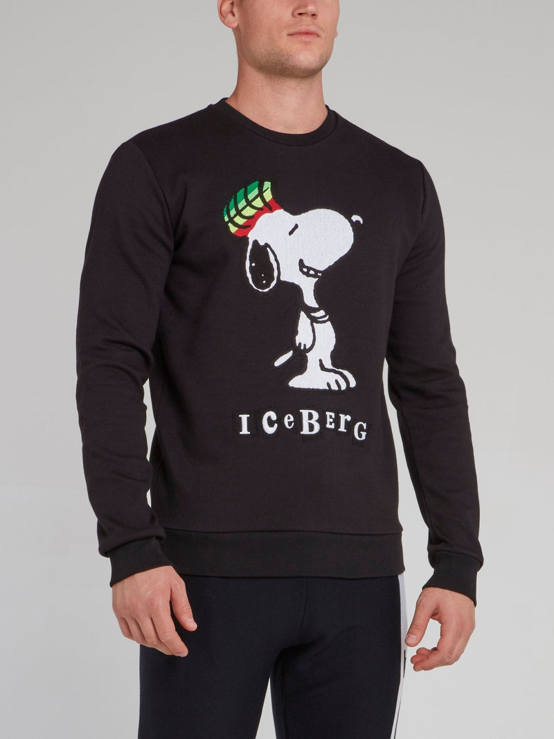 Snoopy Black Crewneck Sweatshirt