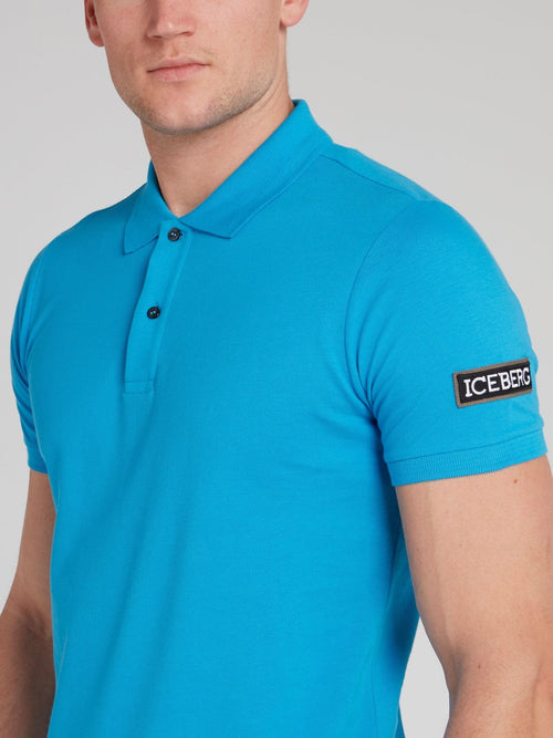 Blue Logo Appliqu)d Polo Shirt