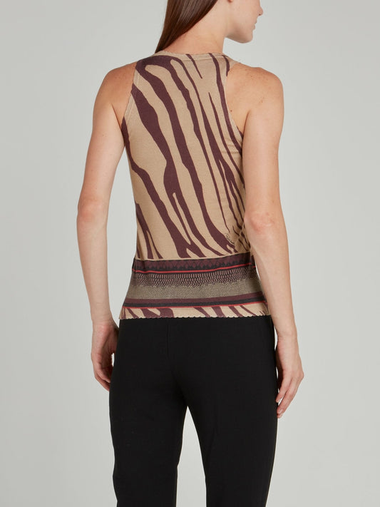 Animal Print Knit Tank Top