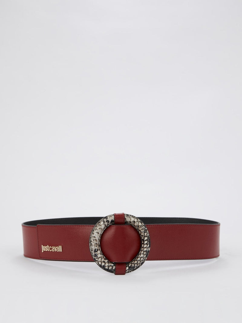 Burgundy Snake Ring Belt