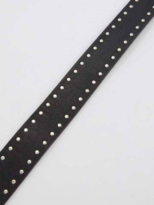 Black Studded Leather Belt