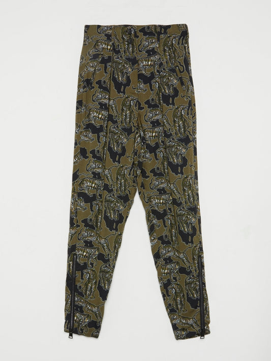 Olive Tiger Print Trousers