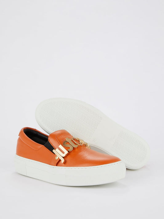 Coral Slip On Logo Sneakers