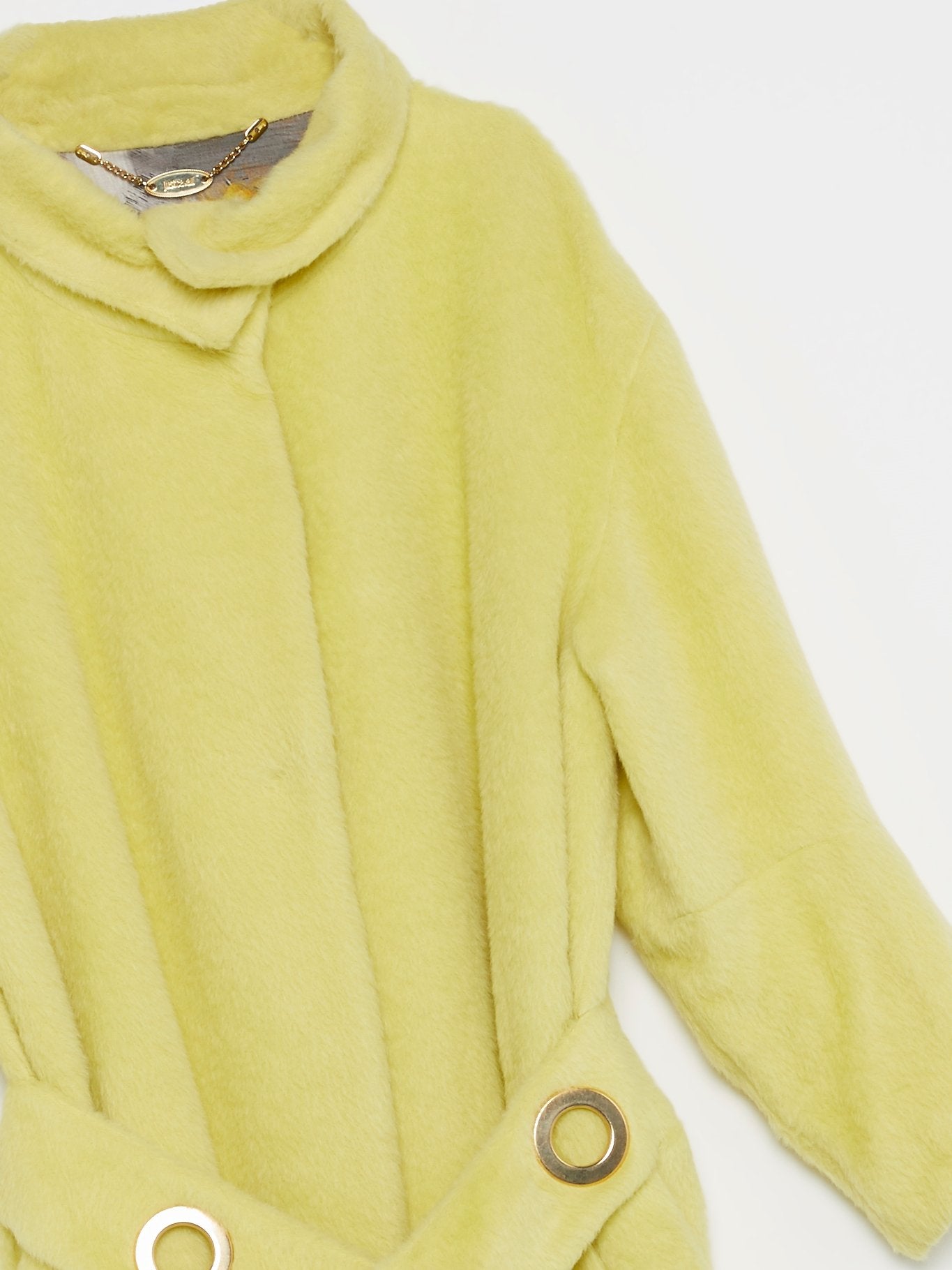 Yellow Velvet Trench Coat