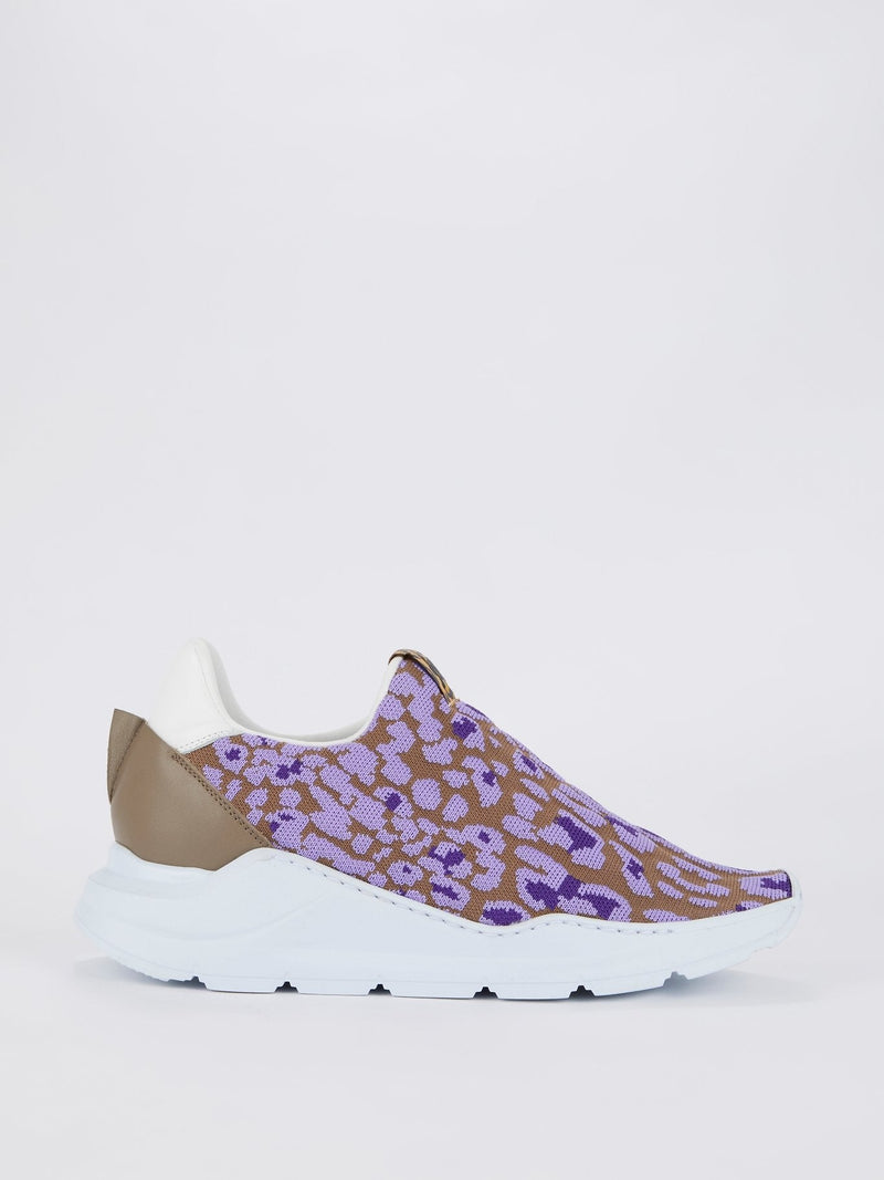 Purple Mesh Platform Sneakers