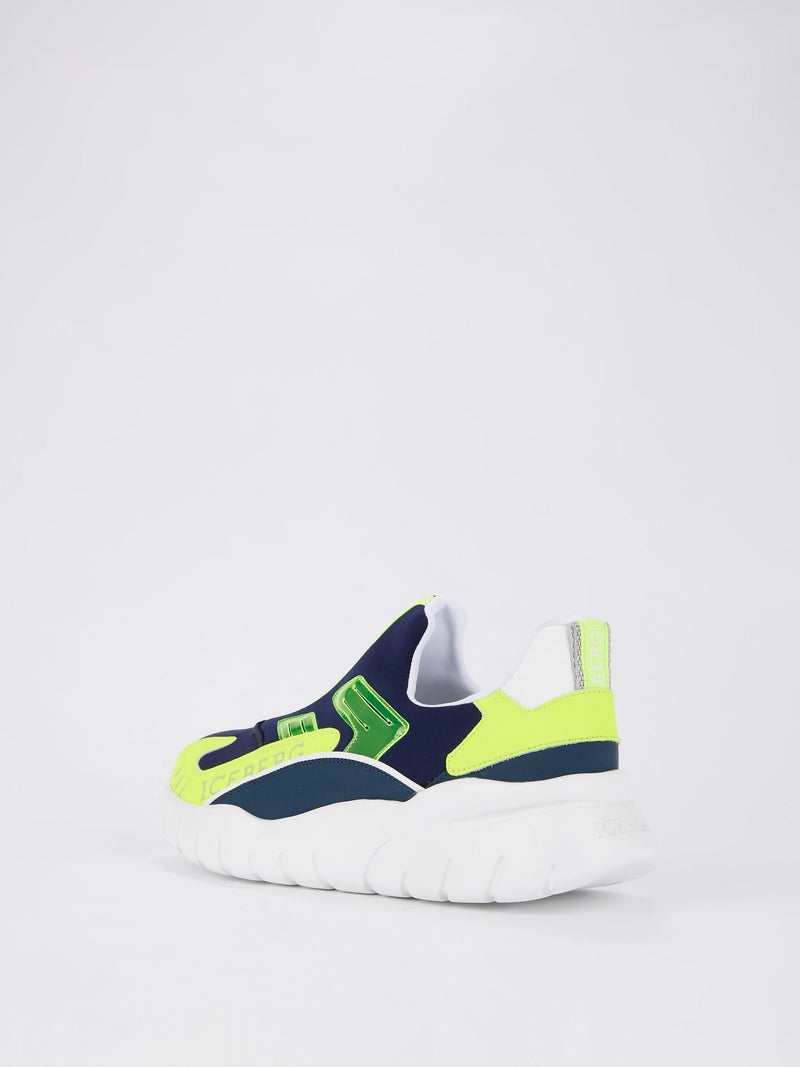 Neon Panel Slip On Sneakers