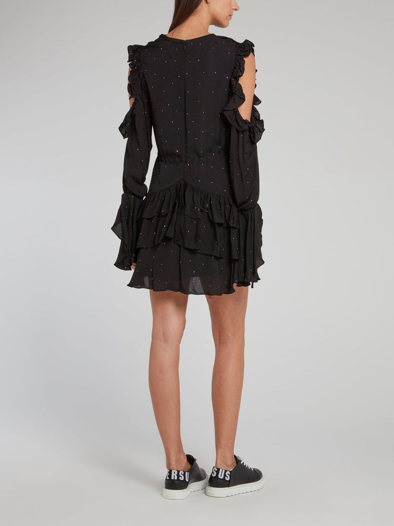 Sarah Black Ruffle Dress