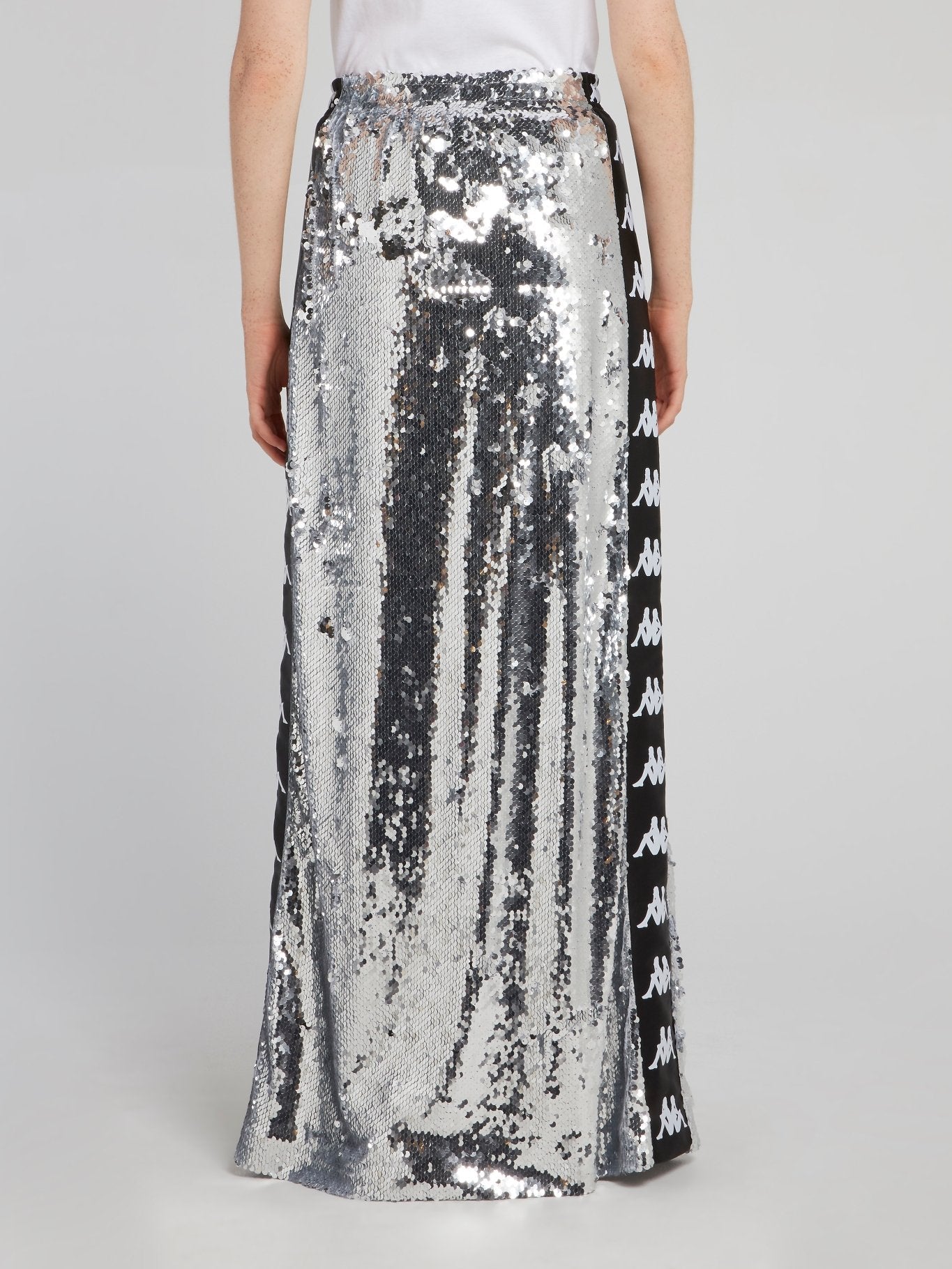 Kappa Silver Sequin Maxi Skirt