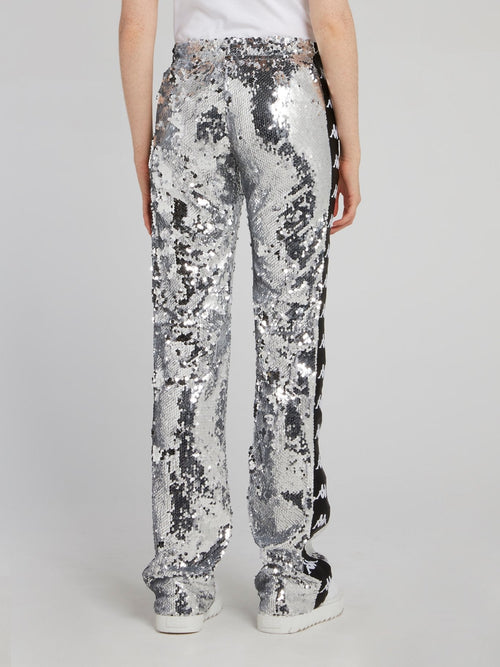 Kappa Silver Sequin Bootcut Pants