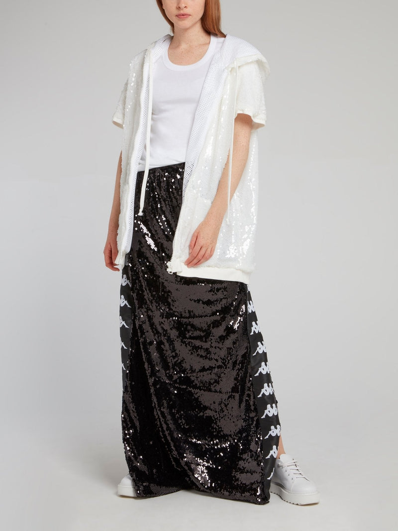 Kappa Black Sequin Maxi Skirt