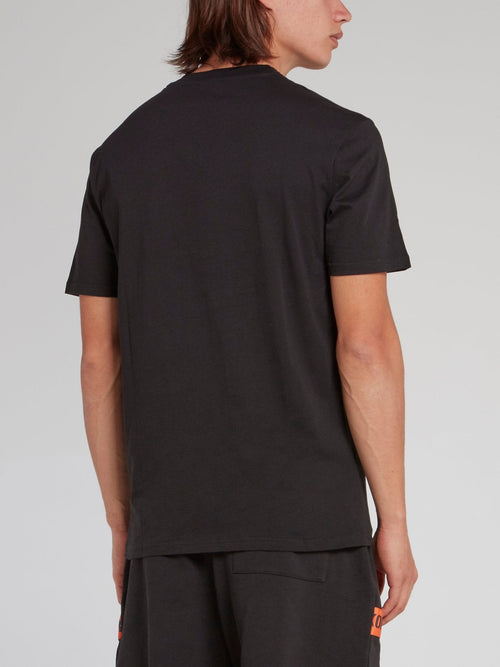 Black Stencil Print T-Shirt