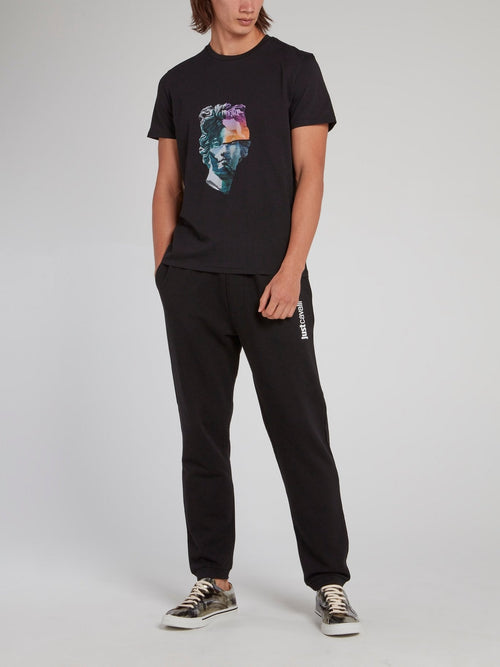 Black Abstract Print T-Shirt