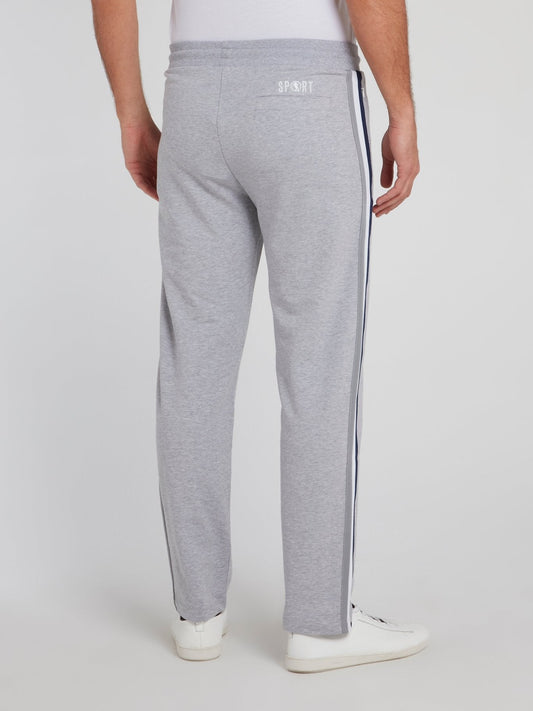 Grey Side Stripe Active Fleece Pants