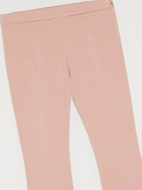 Pink Flared Waistband Trousers