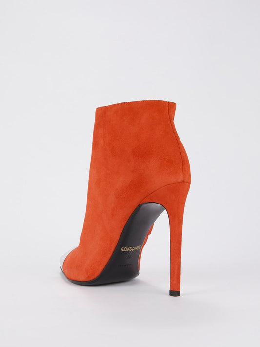 Orange Suede Ankle Boots