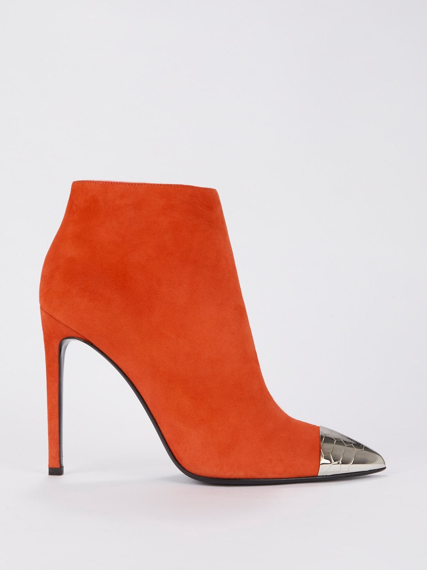Orange Suede Ankle Boots