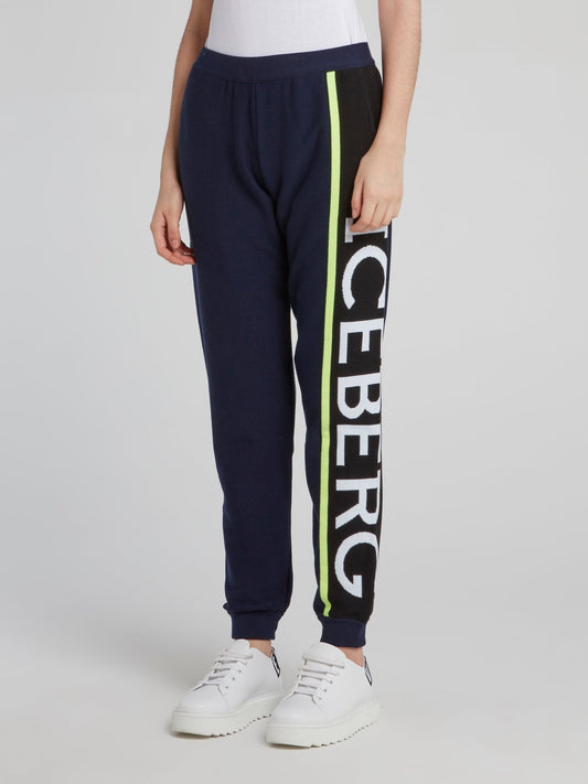 Navy Side Logo Active Pants