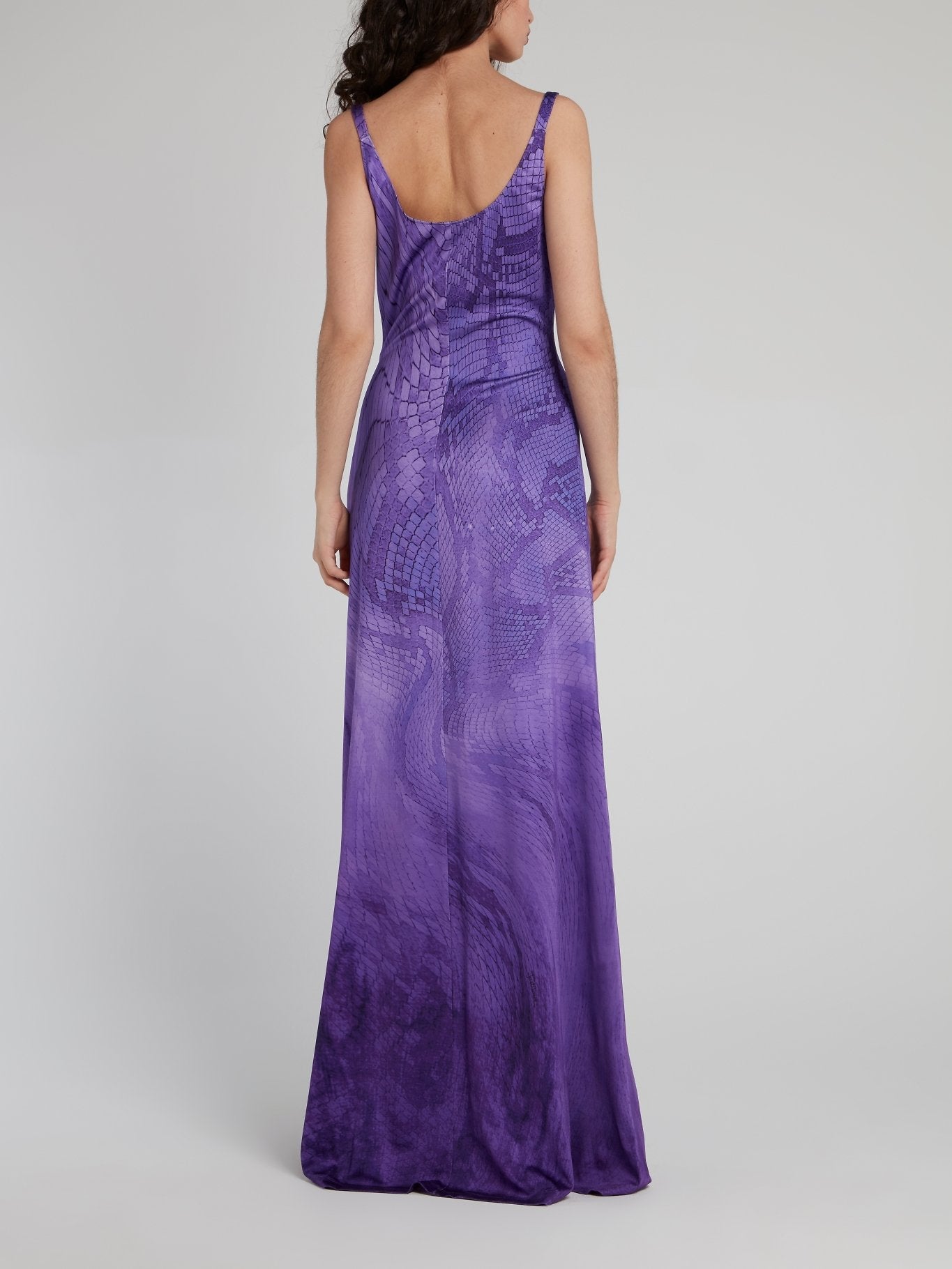 Purple Python Slit Maxi Dress