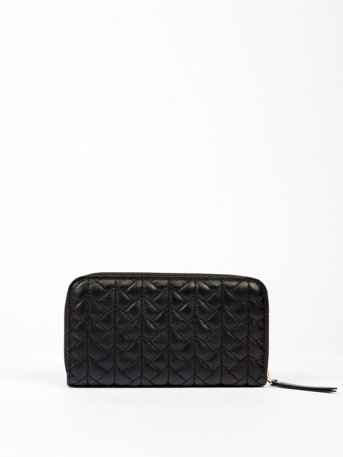 Black Nappa Zip Around Wallet