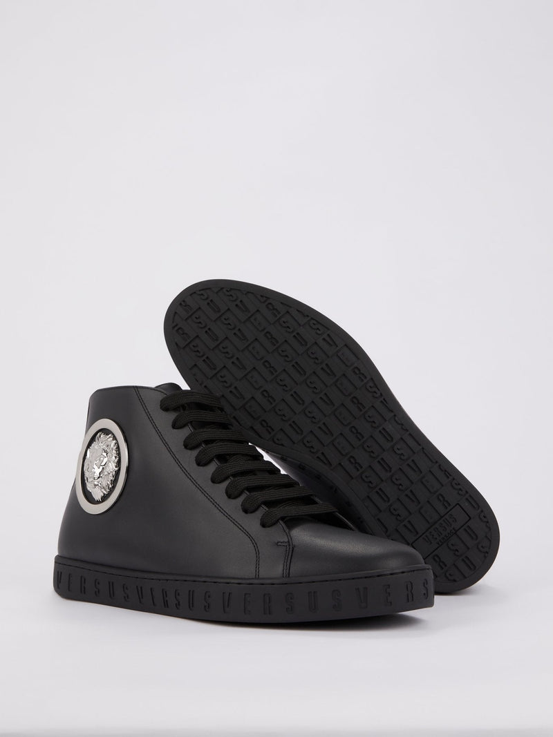 Black High Top Embellished Sneakers