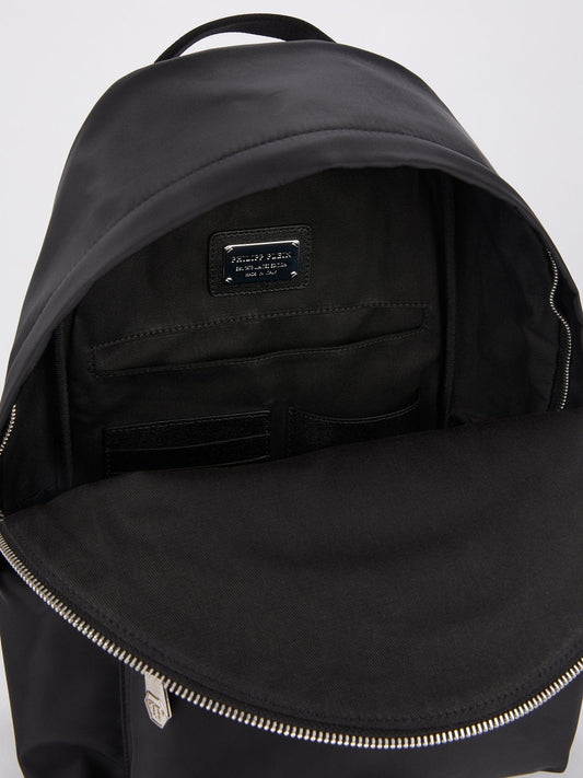 Black Monogram Appliquéd Backpack