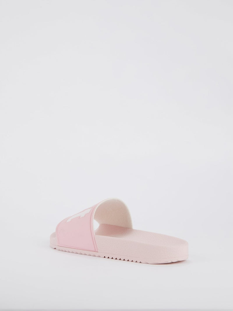 Pink Logo Strap Top Slippers