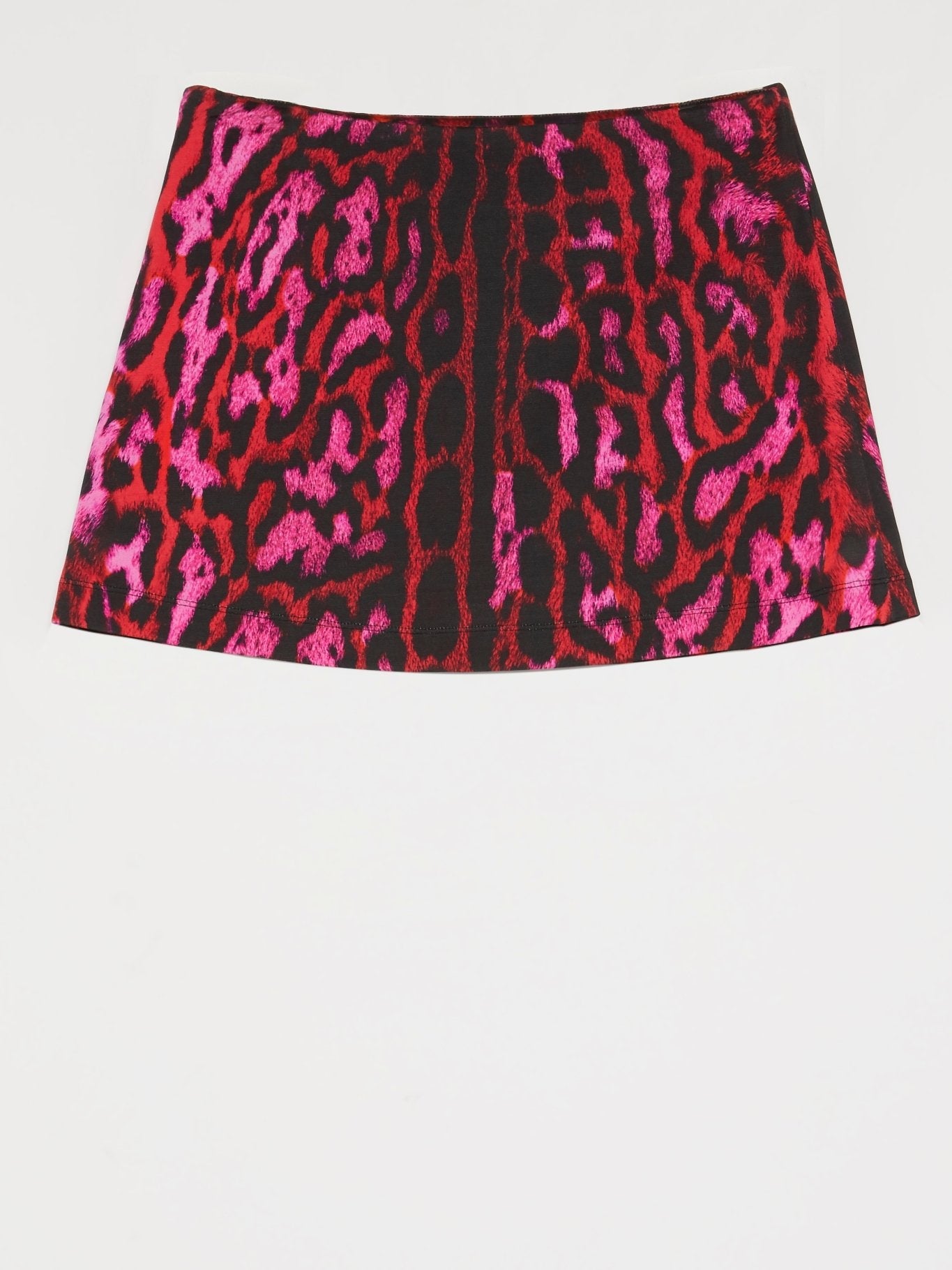 Pink Leopard Print Mini Skirt
