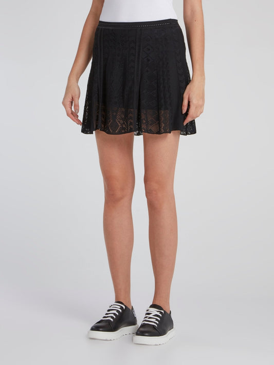 Black Lace Mini Skirt