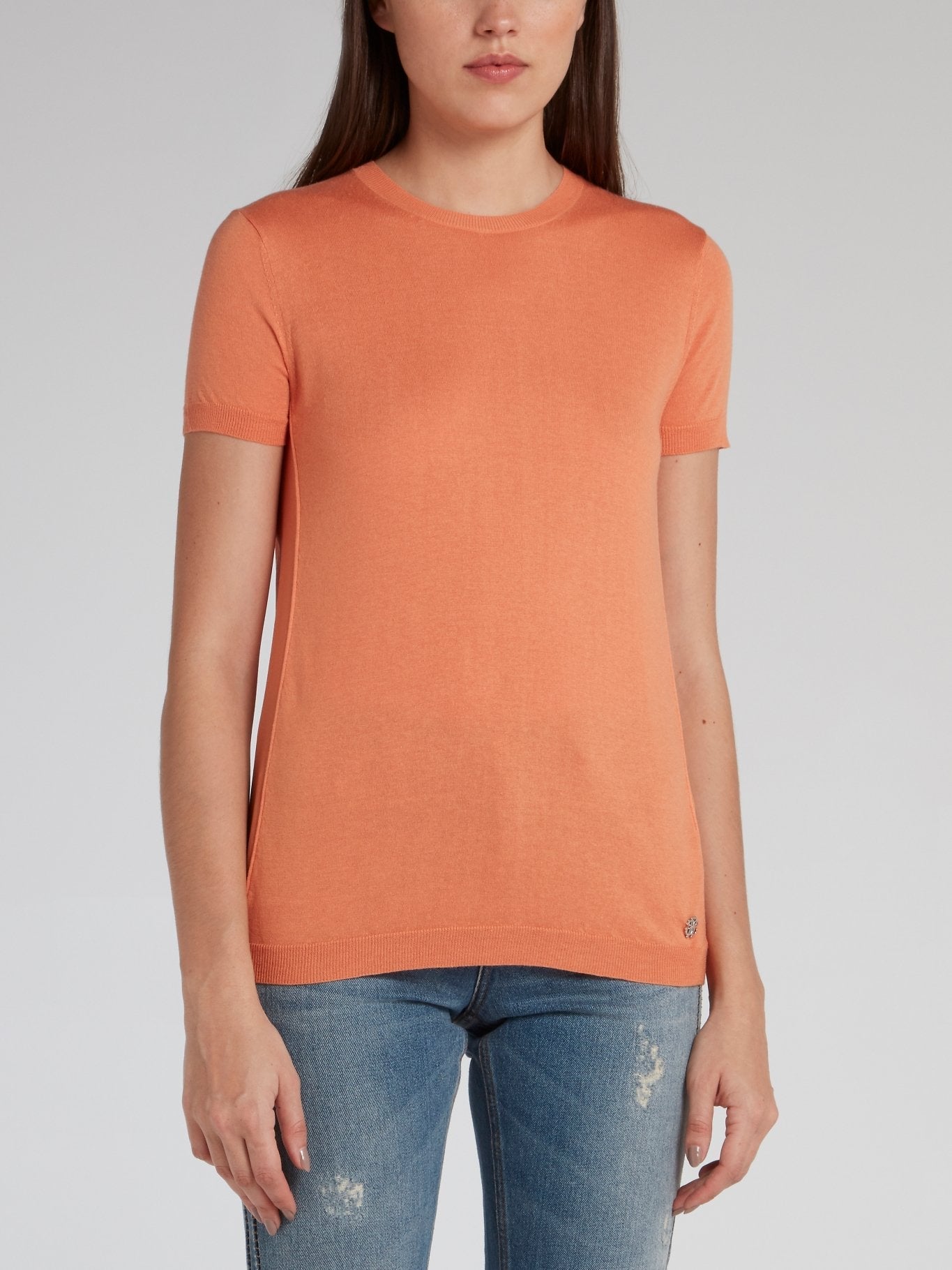 Coral Orange Knit T-Shirt