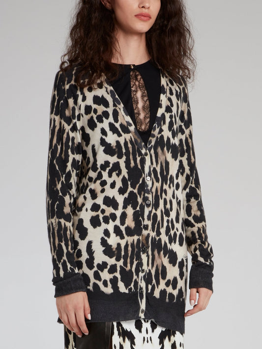 Leopard Print Button Up Cardigan