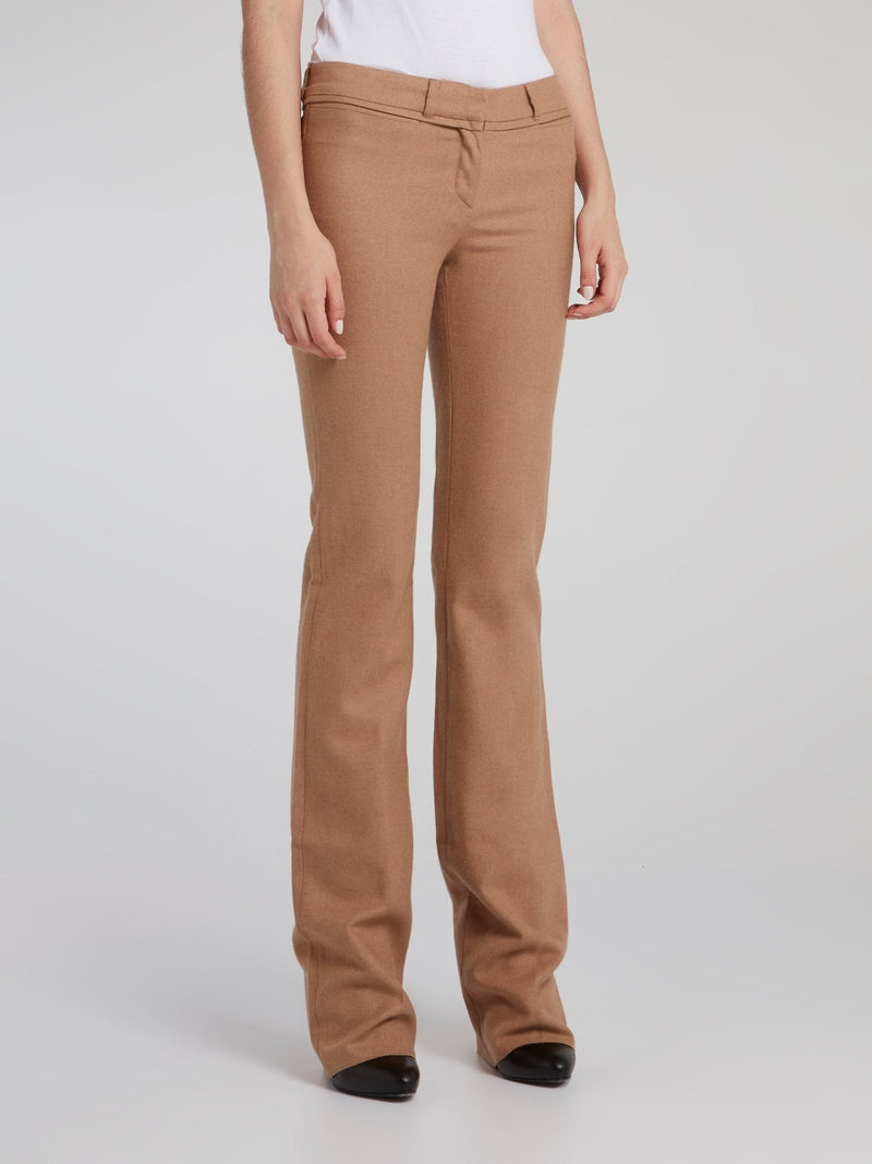Brown Mid-Rise Bootcut Jeans