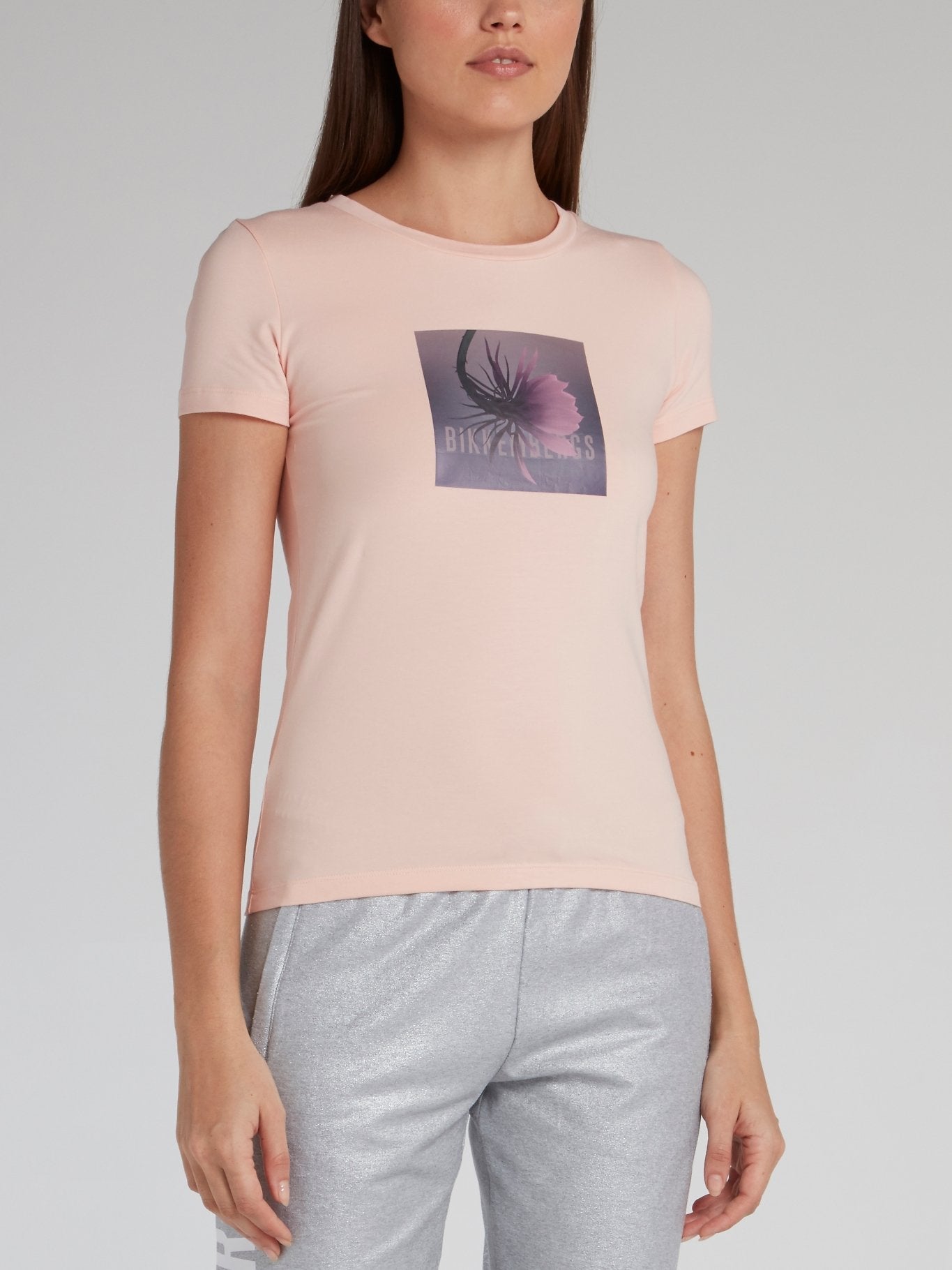 Pink Graphic Print Logo T-Shirt