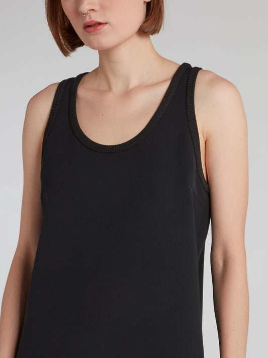 Black Logo Hem Tank Dress