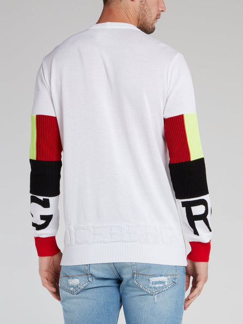 White Sleeve Colour Block Sweater