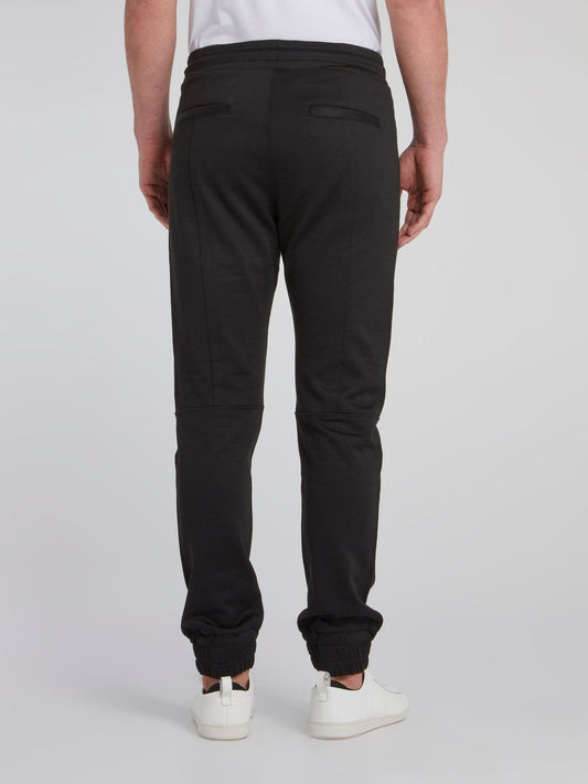 Black Panelled Active Pants