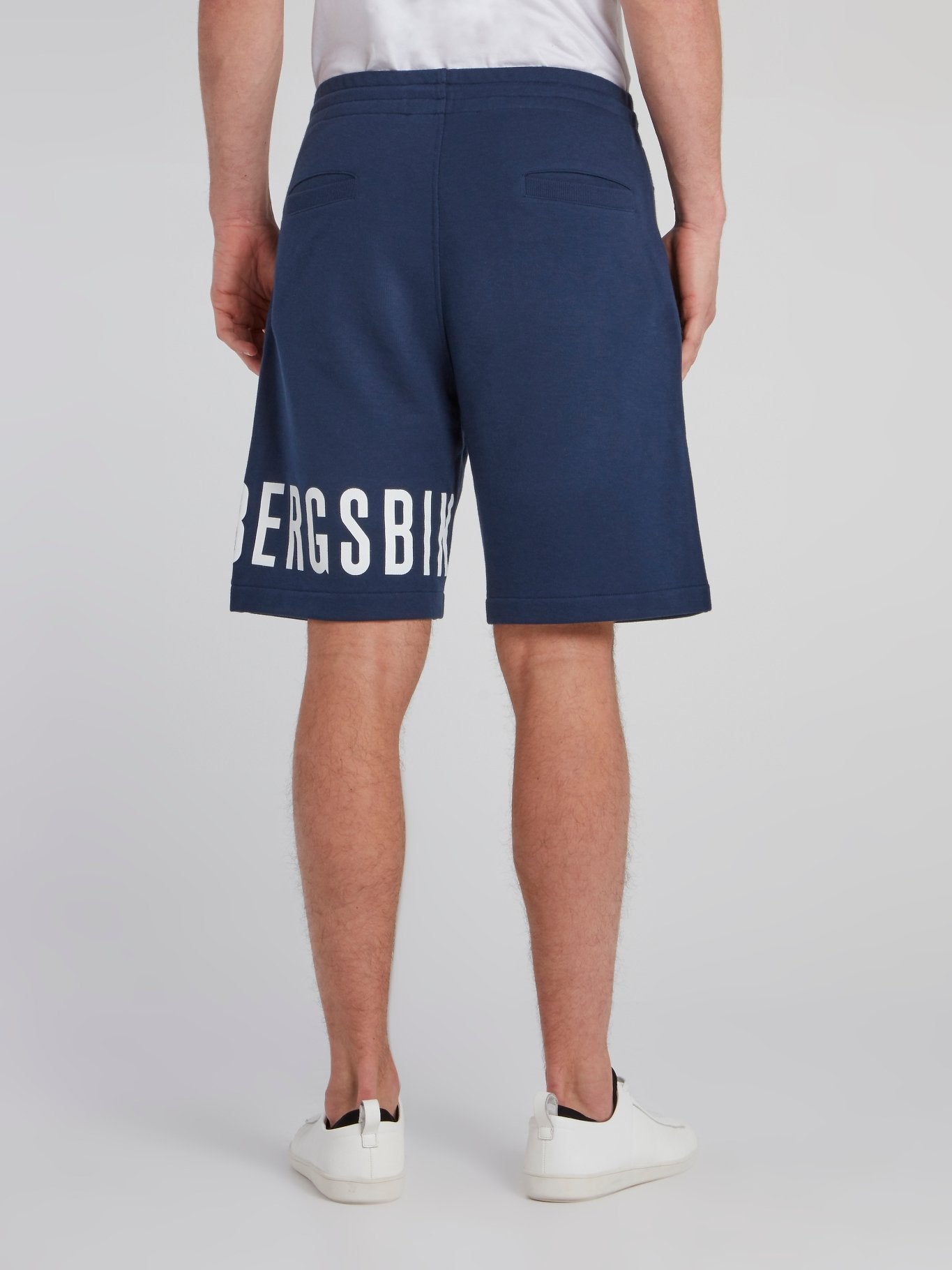 Navy Statement Drawstring Sweatshorts