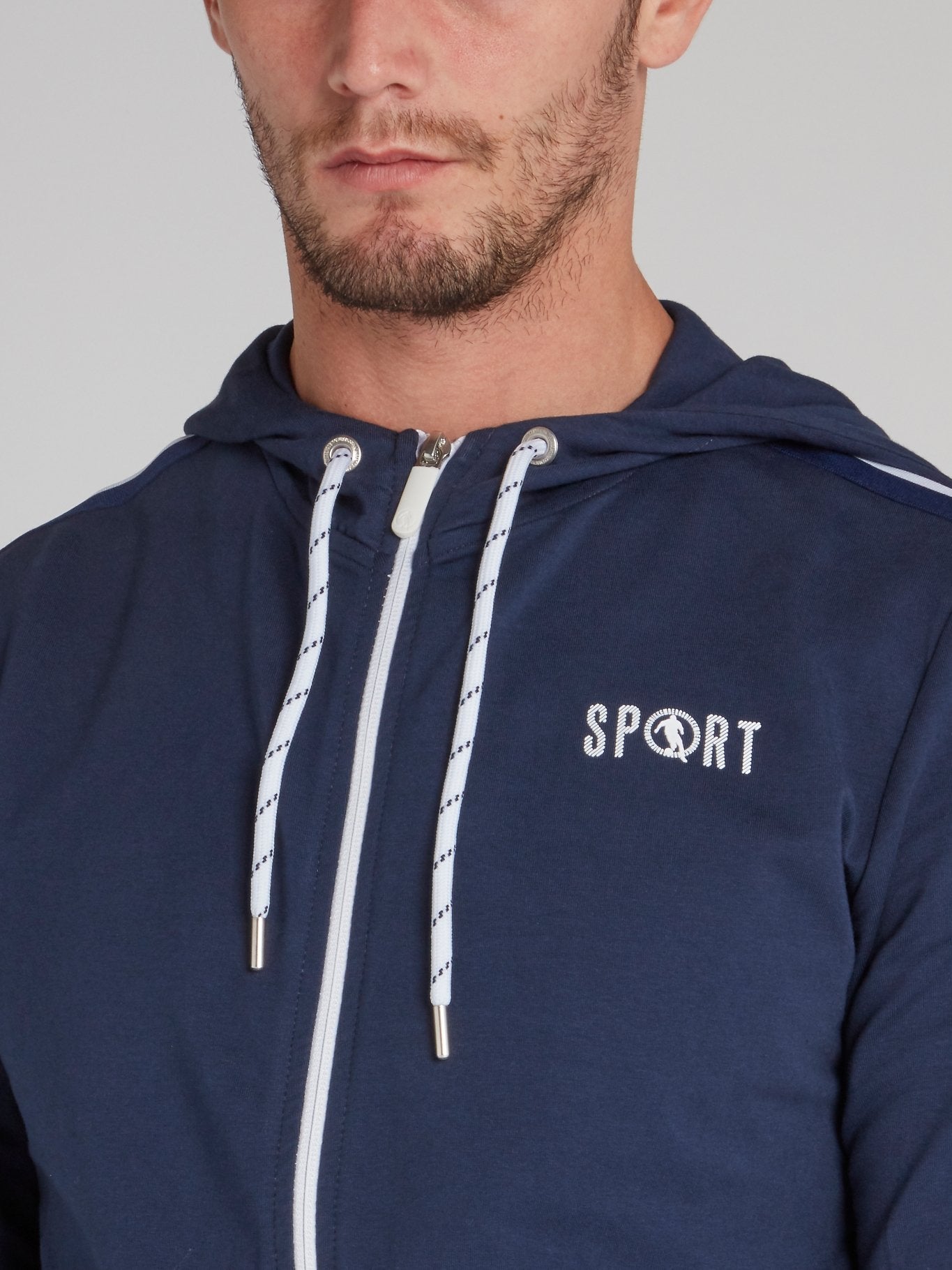 Navy Sleeve Stripe Active Jacket