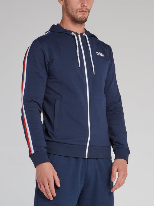 Navy Sleeve Stripe Active Jacket