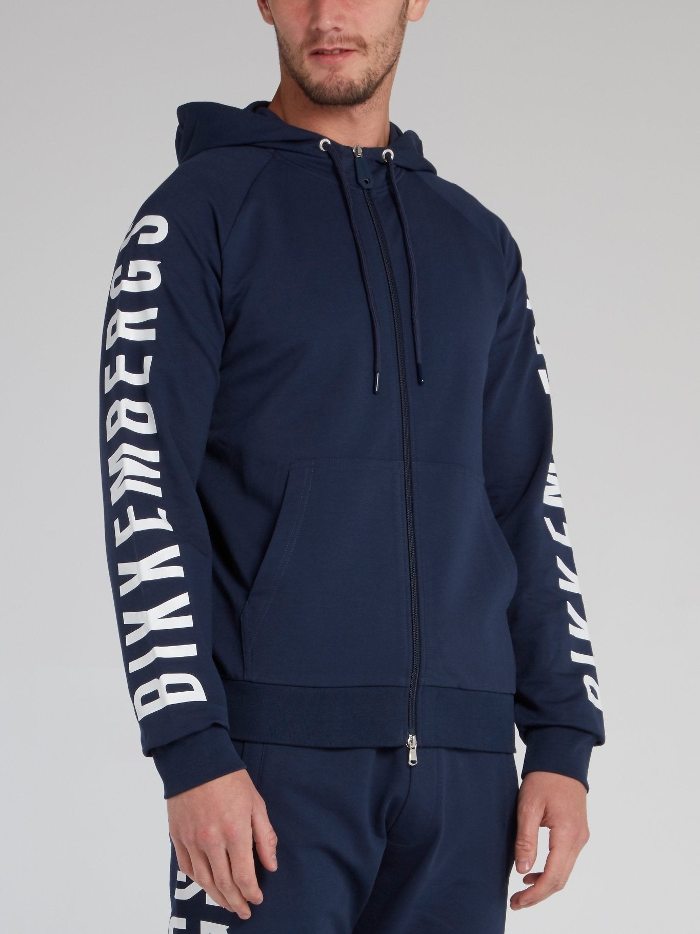 Navy Logo Sleeve Sweat Jacket