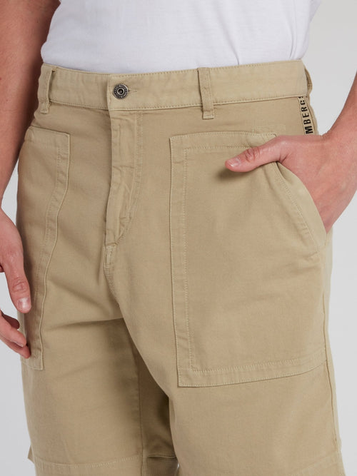 Khaki Cargo Bermuda Shorts