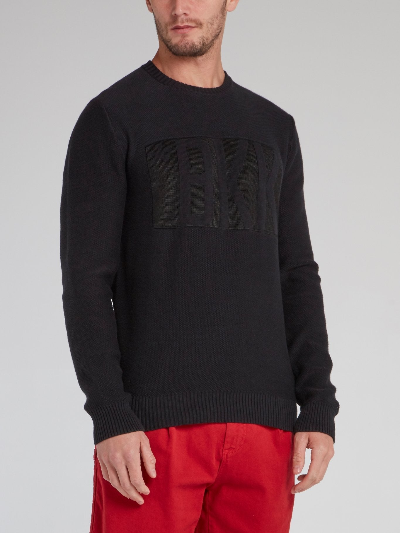 Black Ribbed Edge Statement Sweater