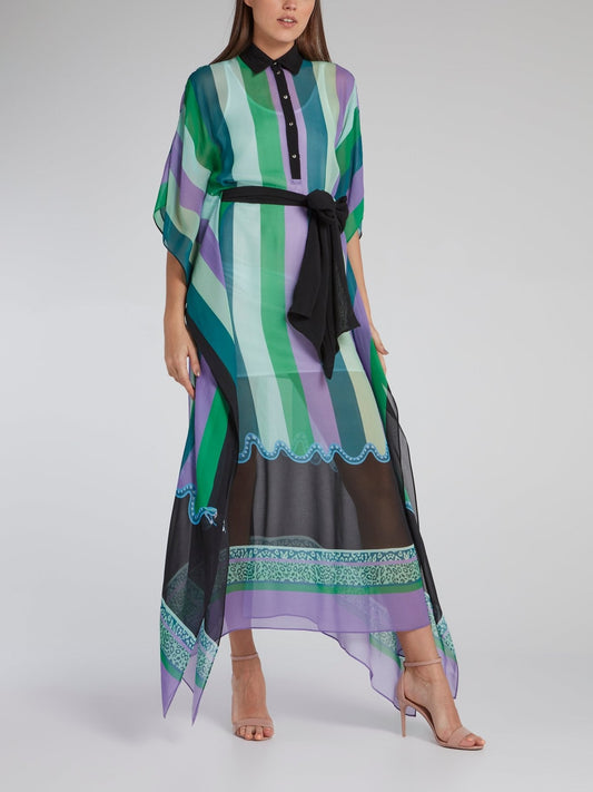 Colour Block Stripe Maxi Dress