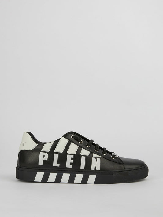 Black Lace Up Contrast Sneakers