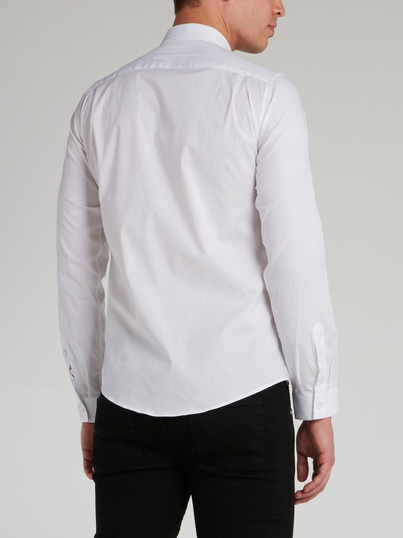 White Logo Tape Sleeve Shirt