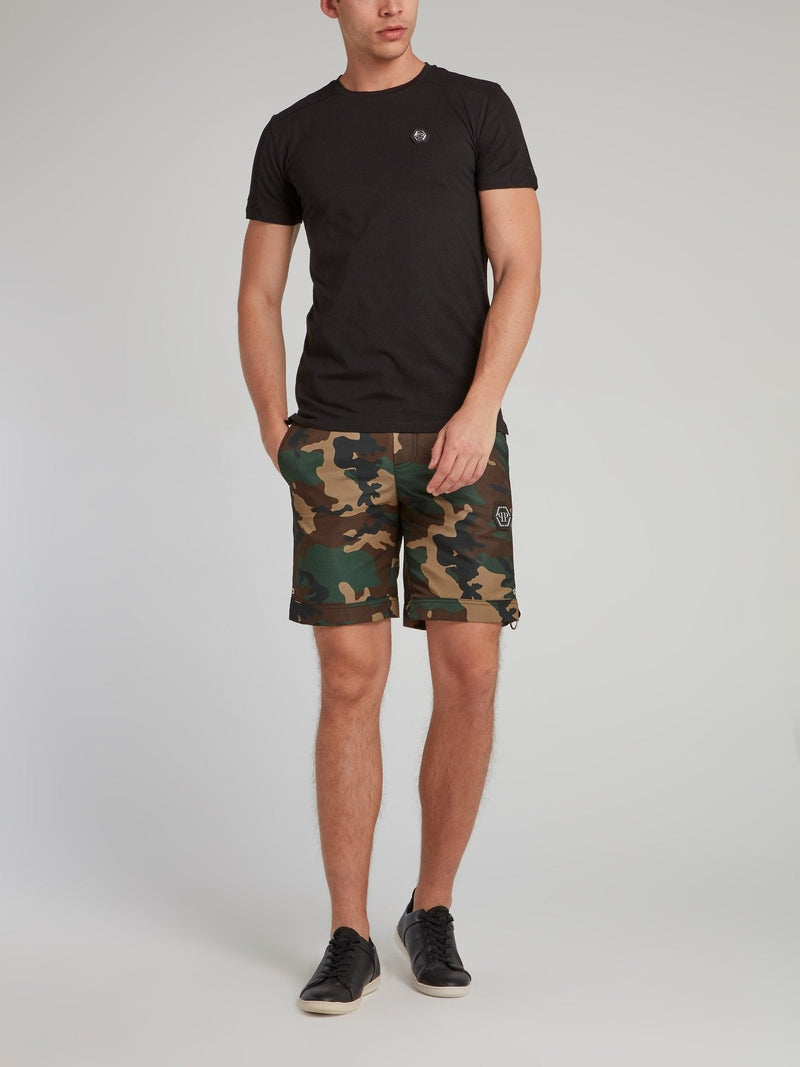 Camo Logo Strap Nylon Shorts