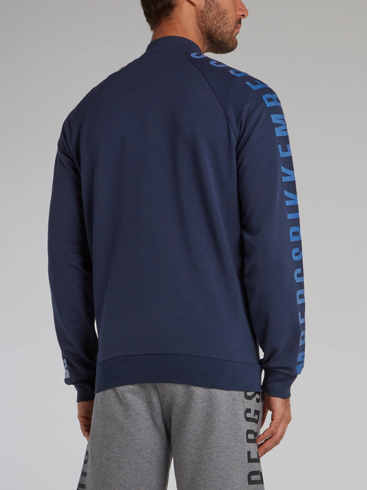 Navy Logo Sleeve Track jacket