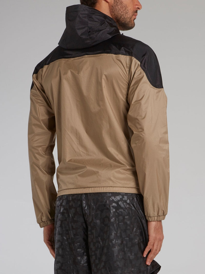 Brown Hooded Track Jacket