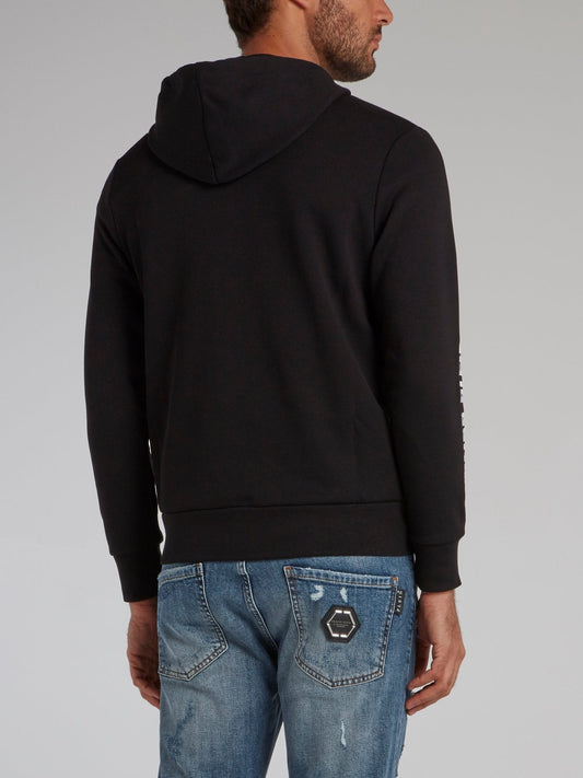 Black Contrast Hoodie Sweat Jacket